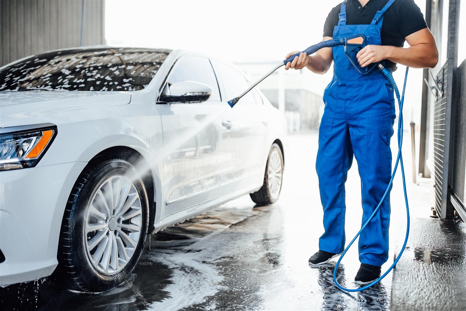 Professional car wash service at Sparkle & Shine